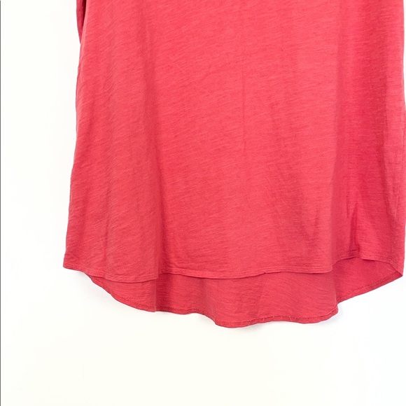 Eileen Fisher Organic Cotton Short Sleeve Women L Red V-Neck Pullover Tunic Top - Picture 2 of 8